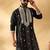 Cotton silk beads work zari embroidered sequin black kurta with trouser pant