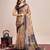 mustard woven semi linen saree with blouse