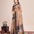 mustard woven semi linen saree with blouse