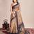 mustard woven semi linen saree with blouse