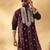 Cotton silk beads work zari embroidered sequin wine kurta trouser pant