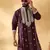Cotton silk beads work zari embroidered sequin wine kurta trouser pant