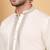 Men linen ethnic motifs embroidered cream kurta with beige salwar