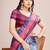 navy blue woven semi linen saree with blouse