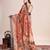 orange woven semi linen saree with blouse