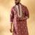 Cotton silk beads work yoke design embroidered sequin mauve kurta with trouser pant