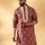 Cotton silk beads work yoke design embroidered sequin mauve kurta with trouser pant