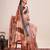 orange woven semi linen saree with blouse
