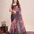 peach woven semi linen saree with blouse