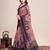 peach woven semi linen saree with blouse