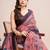 peach woven semi linen saree with blouse