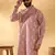 Cotton silk embroidered floral work mauve kurta with trouser pant