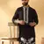 Cotton silk embroidered sequin work black kurta with trouser pant