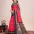 red woven semi linen saree with blouse