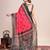 red woven semi linen saree with blouse