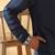 Cotton silk embroidered sequin work blue kurta with trouser pant