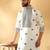 Cotton silk yoke design embroidered sequin cream kurta with trouser pant