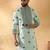 Cotton silk yoke design embroidered sequin blue kurta with trouser pant