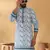 Cotton embroidered sequin chikan floral print thread work navy blue kurta with pyjama