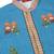 Men silk blend blue floral printed nehru jacket