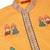 Men silk blend yellow floral printed nehru jacket