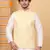 Men silk blend lime yellow embroidered nehru jacket