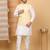 Men silk blend lime yellow embroidered nehru jacket