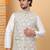 Men silk blend olive embroidered nehru jacket