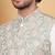 Men silk blend olive embroidered nehru jacket