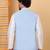 Men silk blend sky blue embroidered nehru jacket