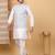 Men silk blend sky blue embroidered nehru jacket