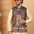 Men silk blend black paisley kashmiri printed nehru jacket