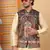 Men silk blend black paisley kashmiri printed nehru jacket