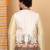 Men silk blend cream paisley kashmiri printed nehru jacket
