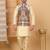 Men silk blend cream paisley kashmiri printed nehru jacket