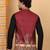Men silk blend maroon paisley kashmiri printed nehru jacket