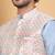 Men silk blend cream floral embroidered nehru jacket