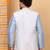 Men silk blend cream floral embroidered nehru jacket