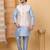 Men silk blend cream chevron embroidered nehru jacket