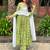 Elegant Green Floral Anarkali Suit with Dupatta