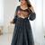 Ethnic black bandhej gown in tabby silk with thread chain stitch embroidery – navratri special