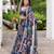 Navy Blue printed Georgette Lehenga Blouse With Dupatta