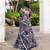 Navy Blue printed Georgette Lehenga Blouse With Dupatta