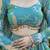 Blue printed Georgette Lehenga Blouse With Dupatta