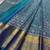 teal silk blend saree with blouse