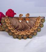 Copper made elegant green kemp peacock necklace set