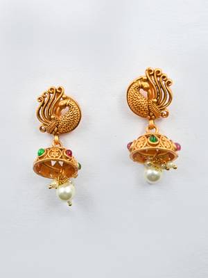 Copper made elegant multicolor kemp peacock necklace set 4