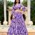 Purple Flower Print Georgette Semi stitched lehenga choli