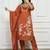 RUST COLOUR Designer Kurti Pent Dupatta Set