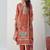 Orange fancy crust top embroidered salwar suit
